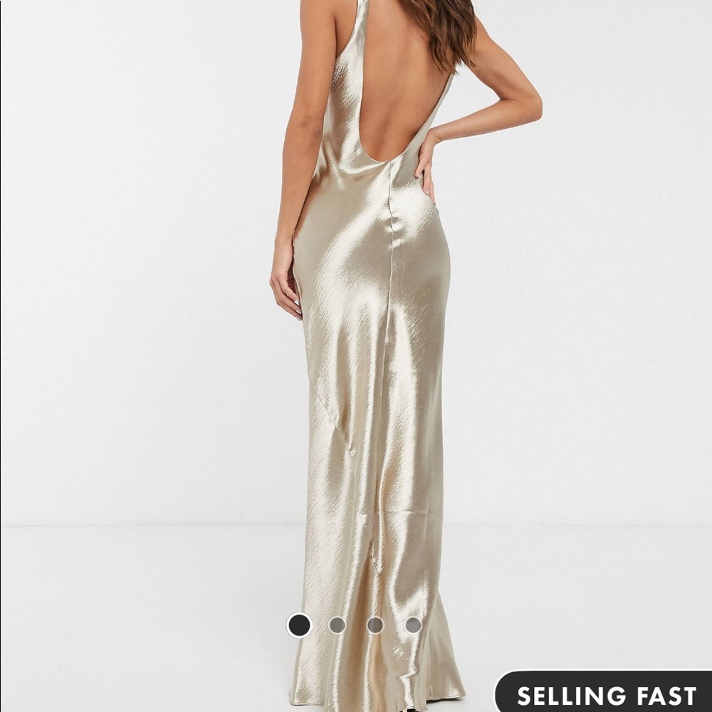ASOS Champagne satin maxi dress